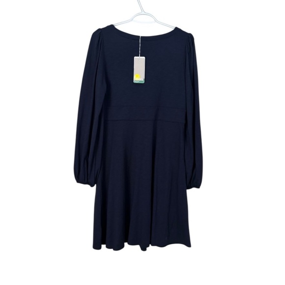 Boden NWT navy Tencel blouson longsleeve Jersey button front casual dress size 8 - Picture 9 of 14